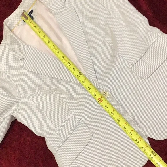 TOMMY PINSTRIPE BOYFRIEND JACKET SZ 12 - Picture 15 of 16